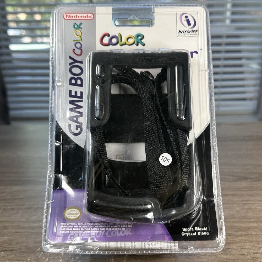 InterAct Nintendo Game Boy Color Rubber Protector Carrying Strap Sport Black NEW